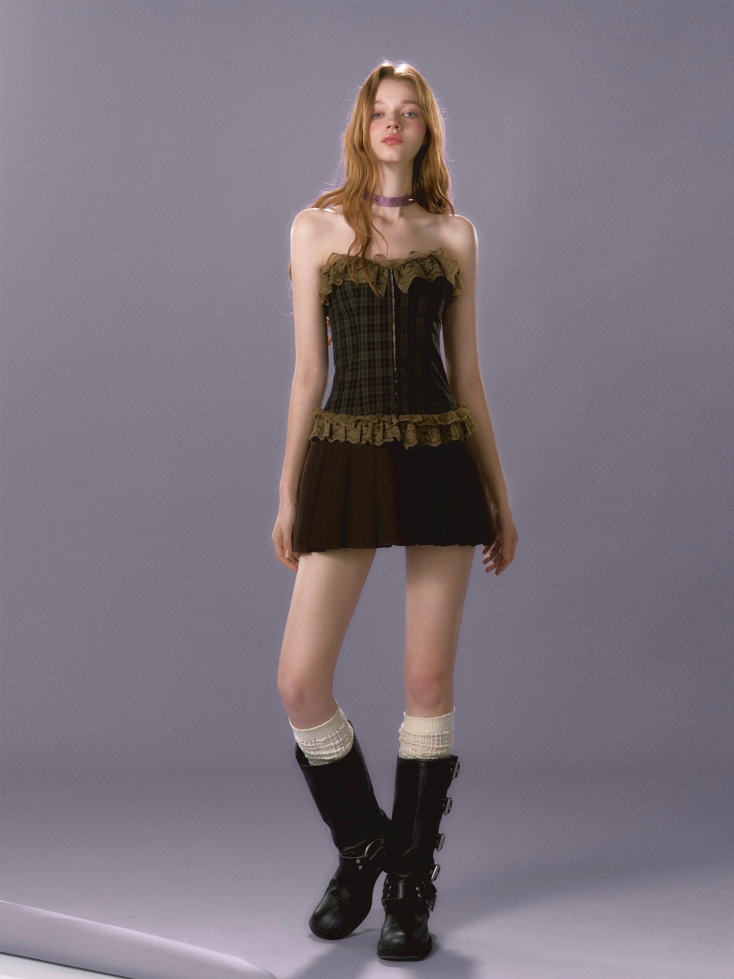 [E0064]Sexy vintage strapless dress