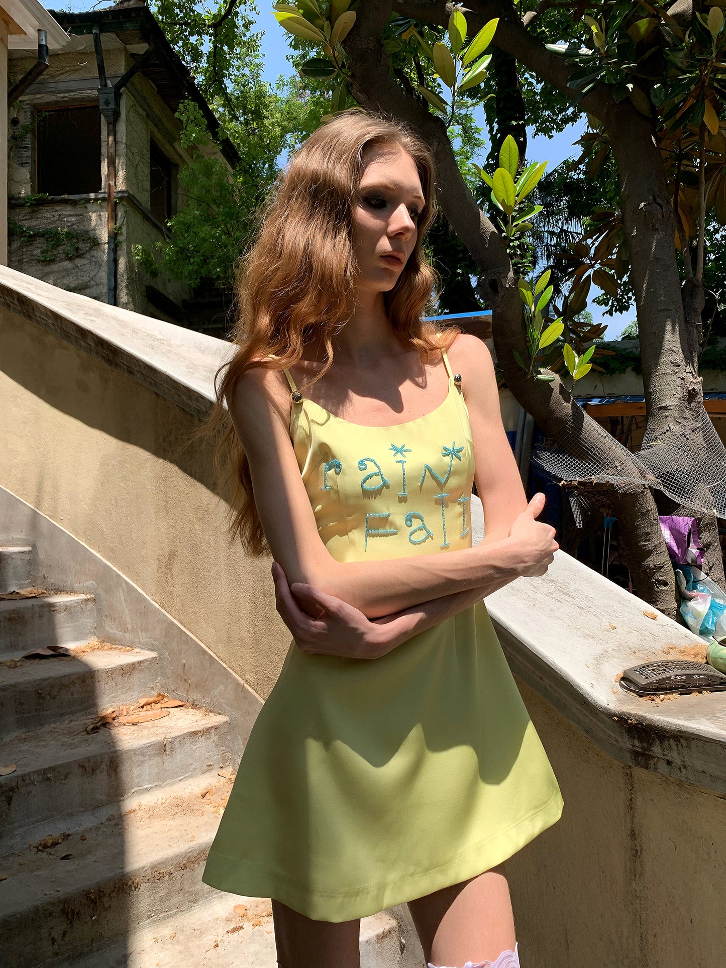 [A00866]Tropical Rain Mini Dress