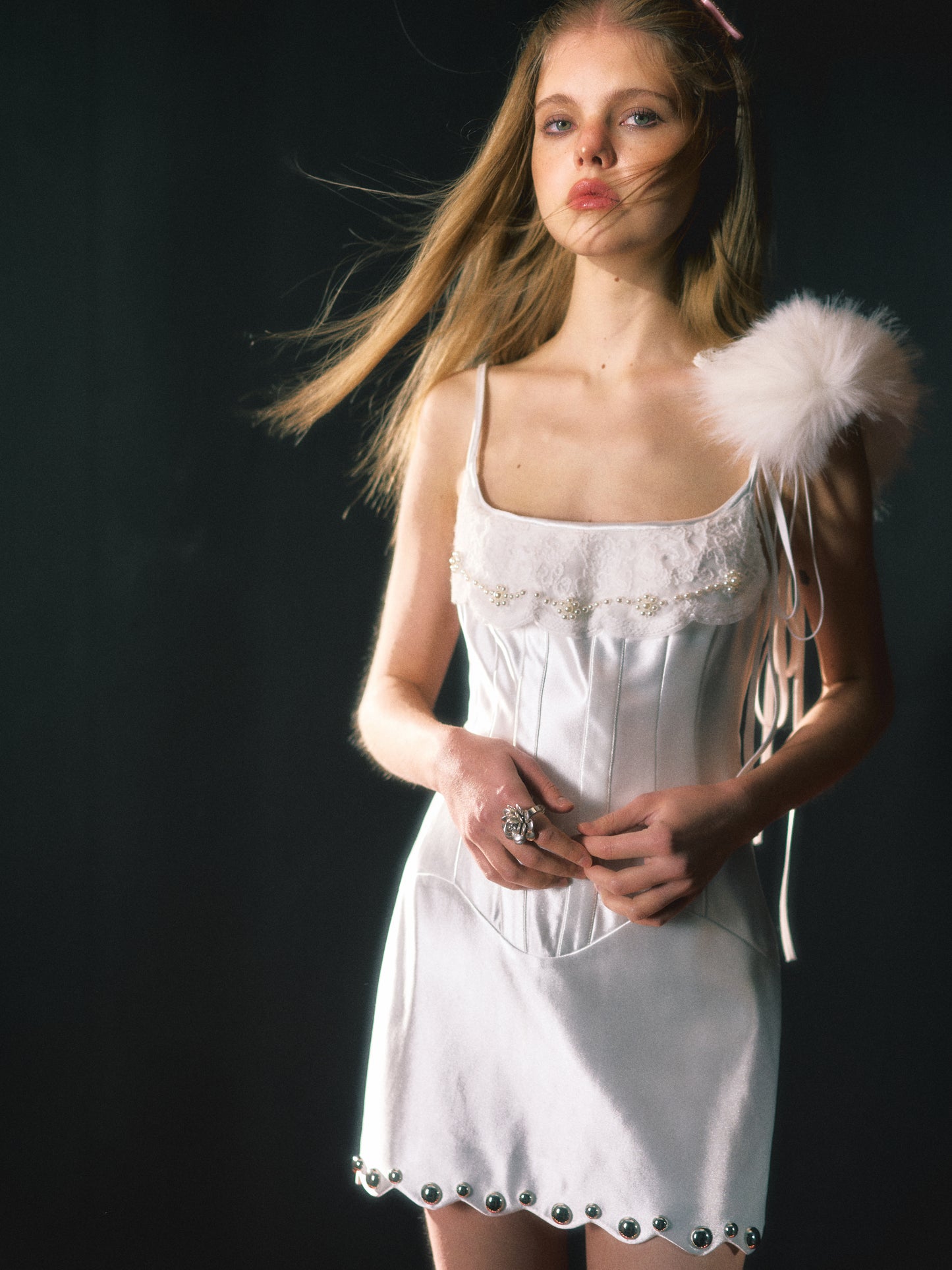 [F0054]Shinjuku Swan mini white dress