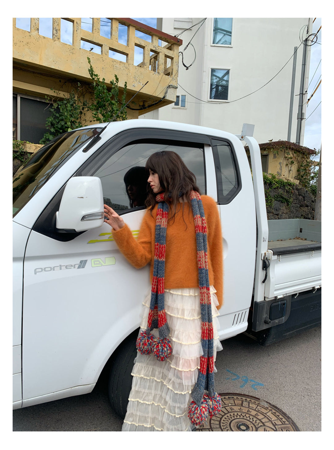 Sale[S0011/S0012]Purple/Orange Lazy Style Sweater