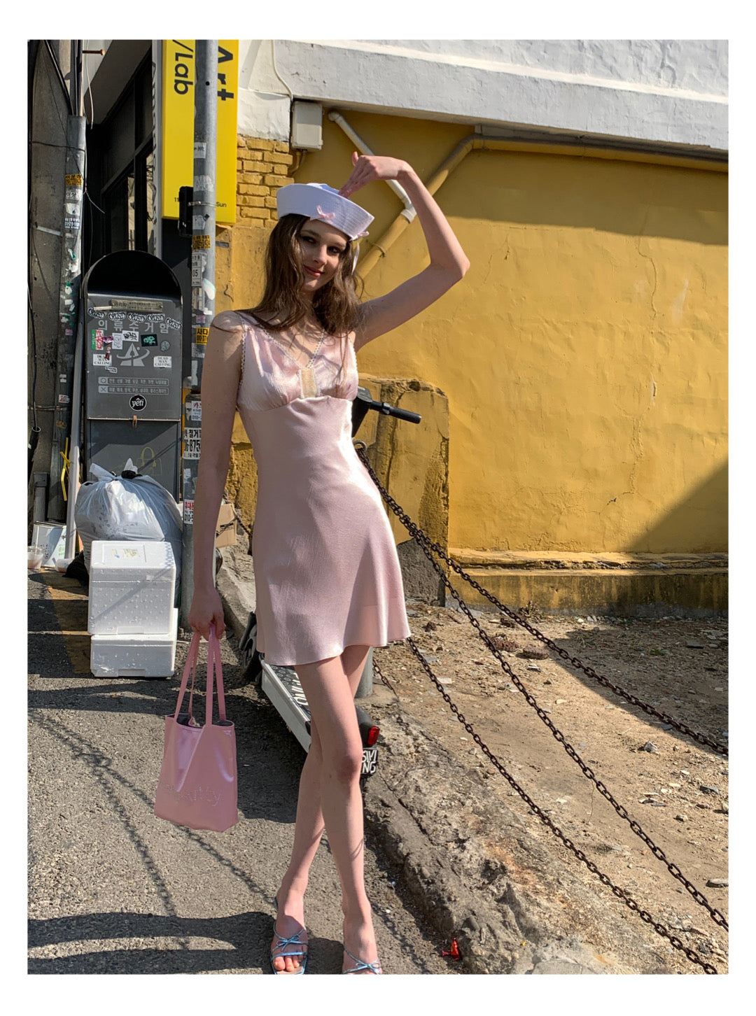 [F0099/100]Cleanfit Satin Skirt with Gloss Texture
