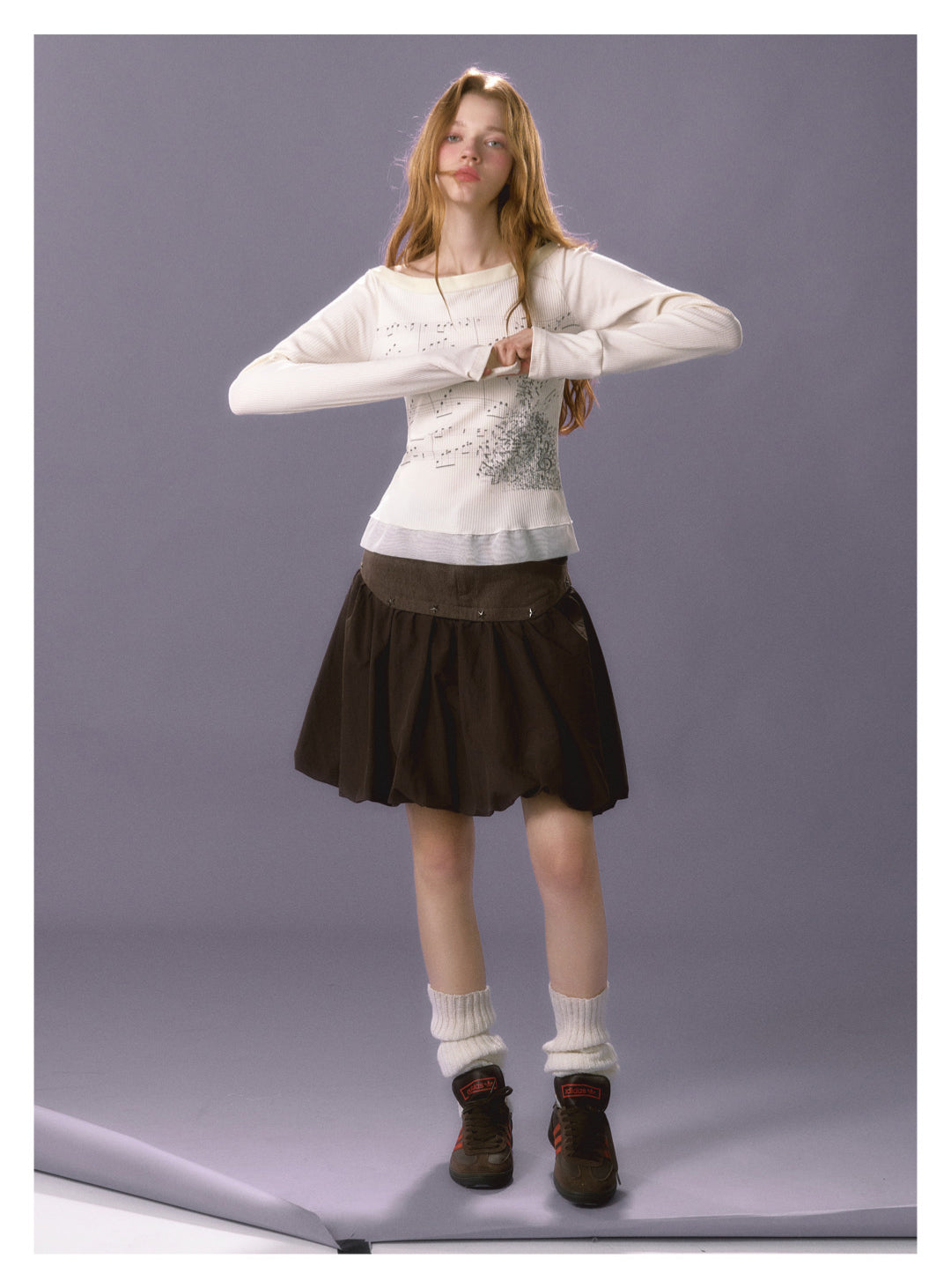[E0069]Sheet music printed T-shirt