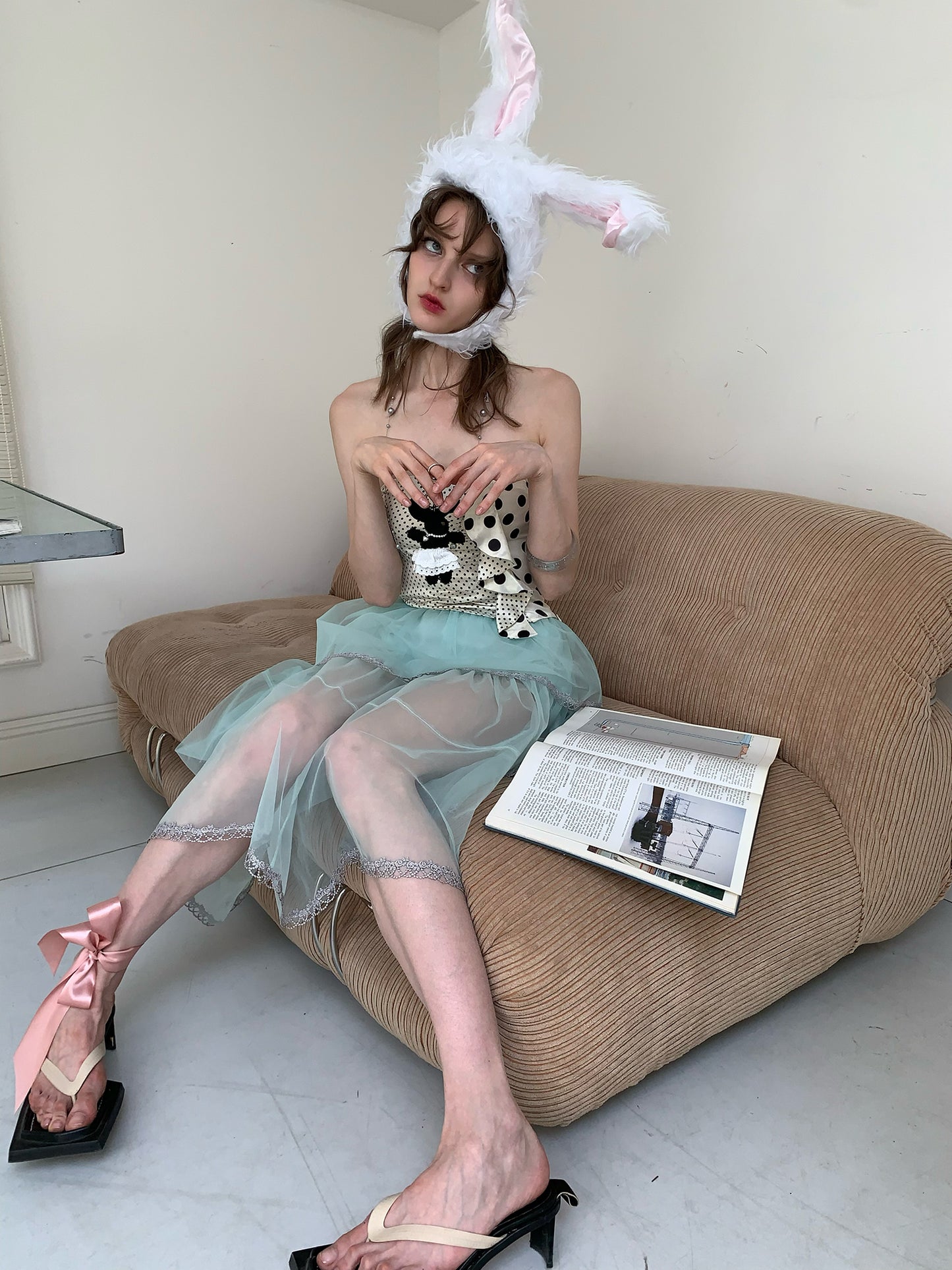 [A00844]Mint Green Fairycore Tulle Skirt