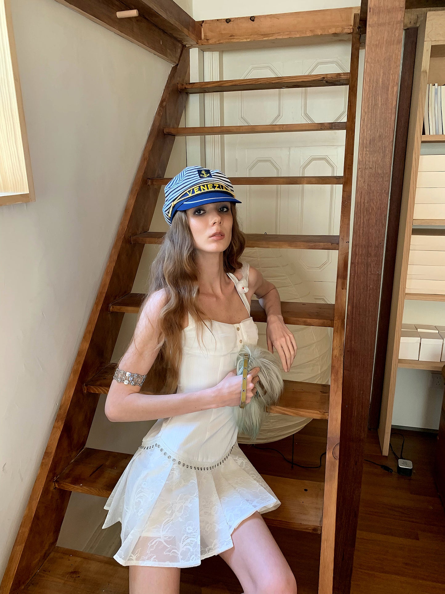 [A00871]Pure White Balletcore Dress