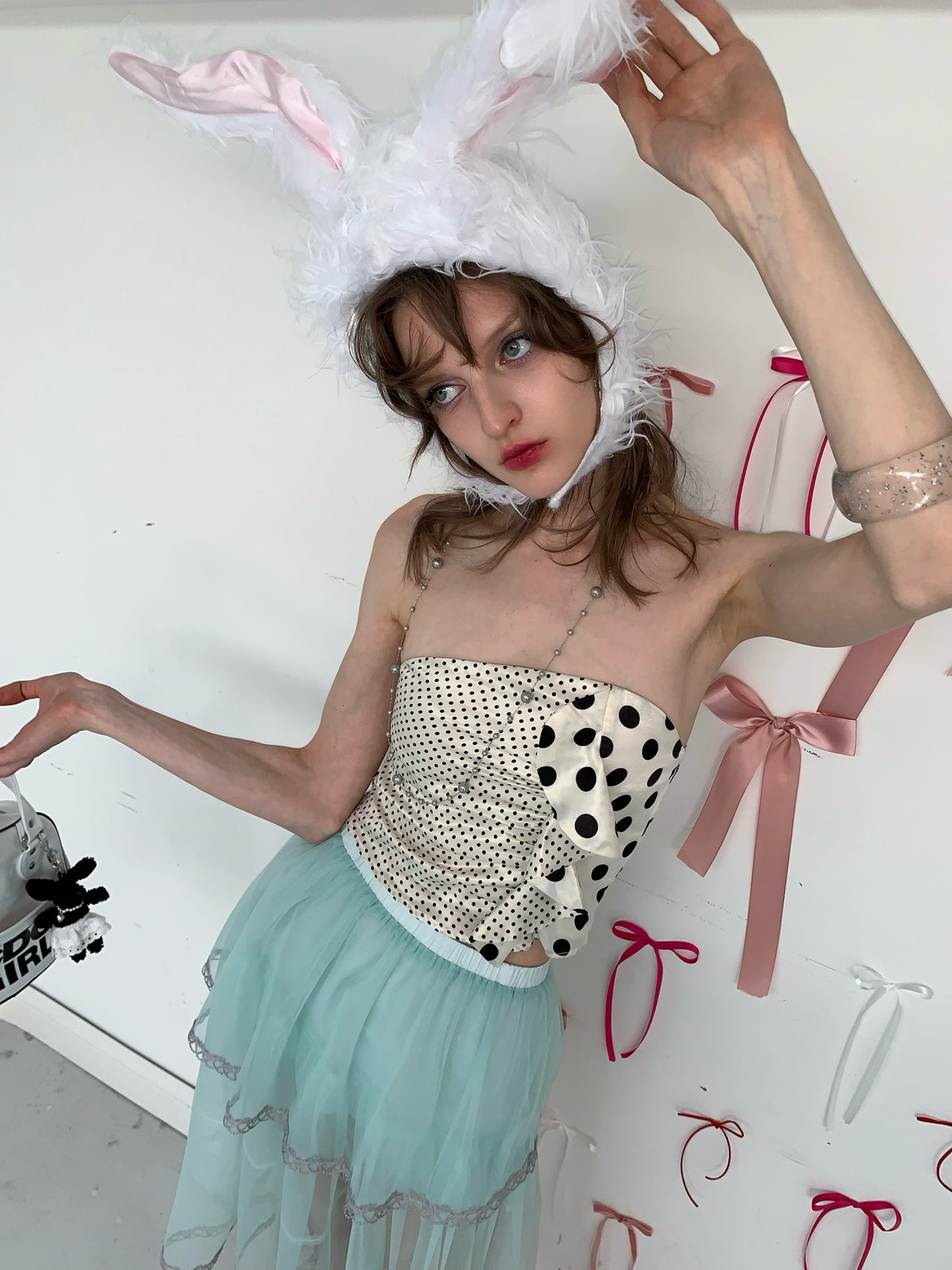 [A00844]Mint Green Fairycore Tulle Skirt