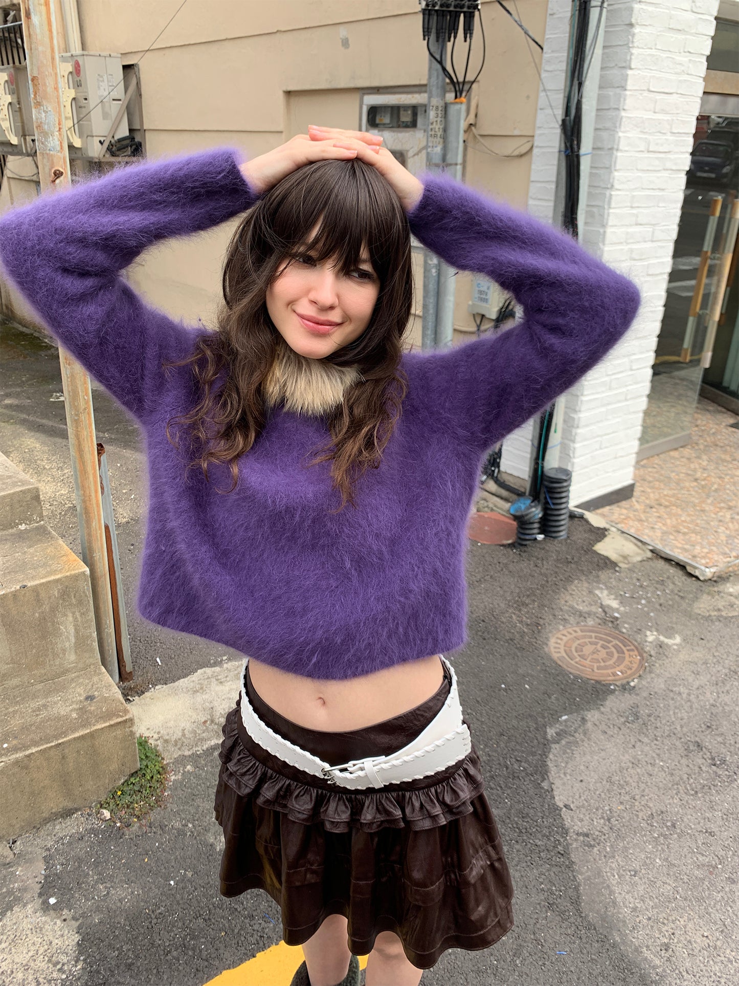 Sale[S0011/S0012]Purple/Orange Lazy Style Sweater