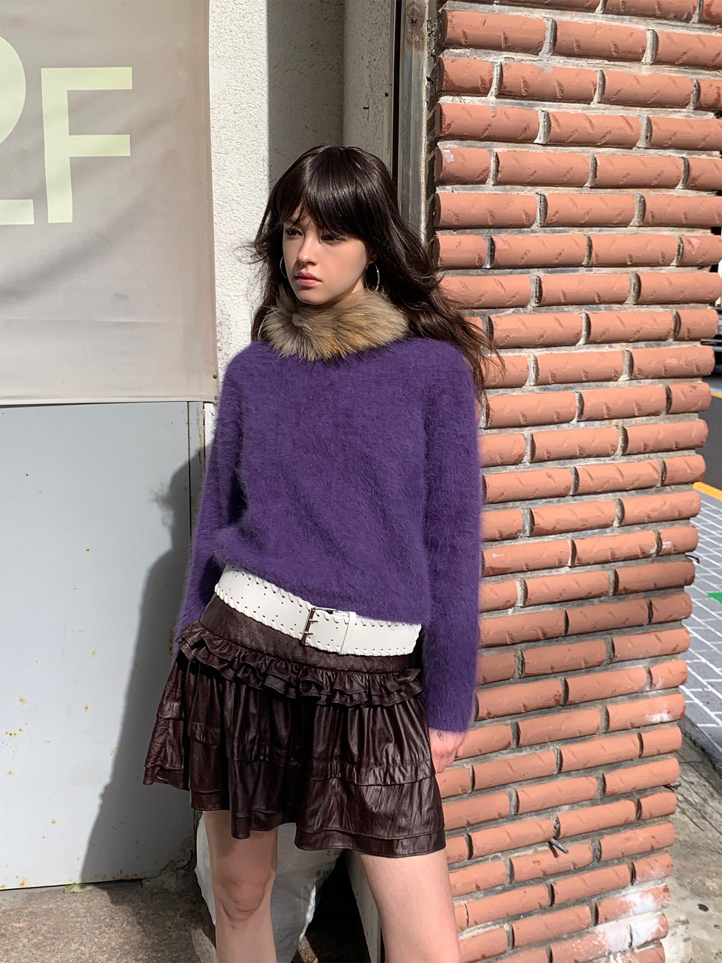 Sale[S0011/S0012]Purple/Orange Lazy Style Sweater